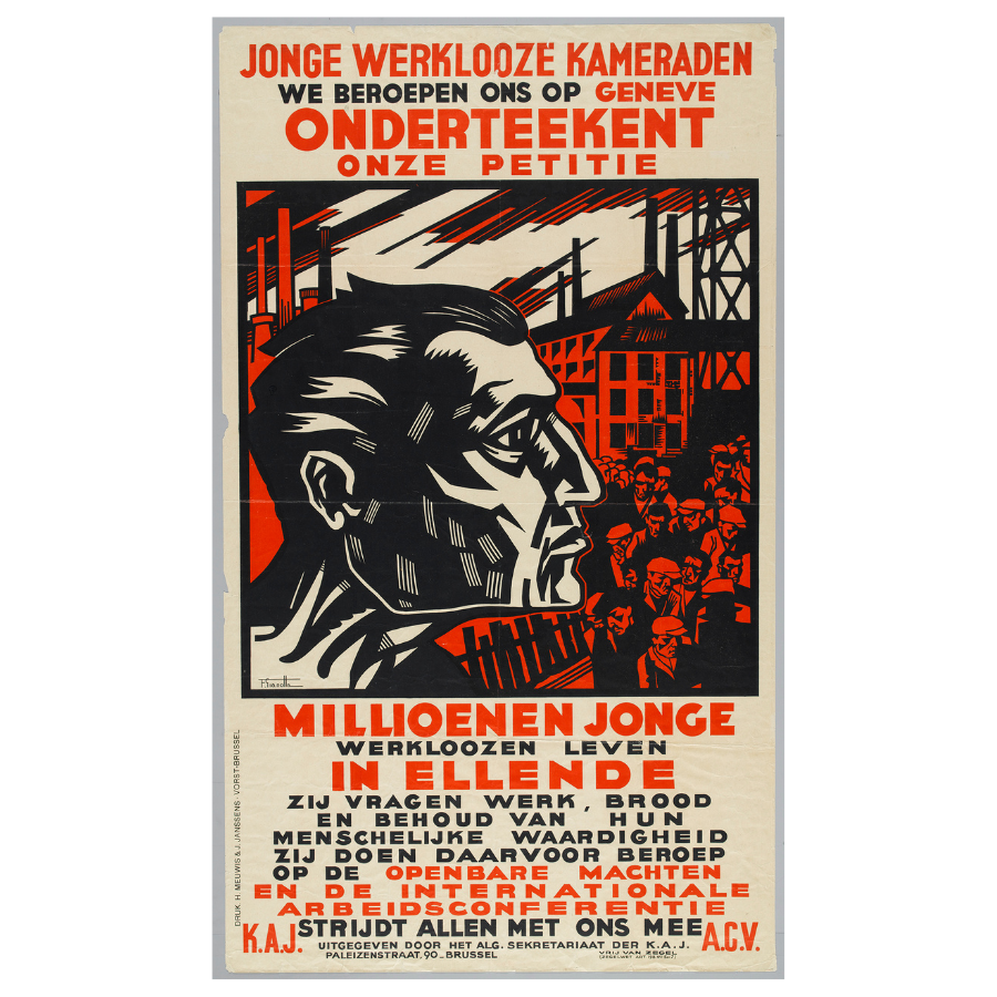 Affiche van de Katholieke Arbeidersjeugd uit 1935 - KADOC